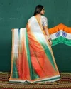 Vk 4238 Independence Day Soft Linen Saree